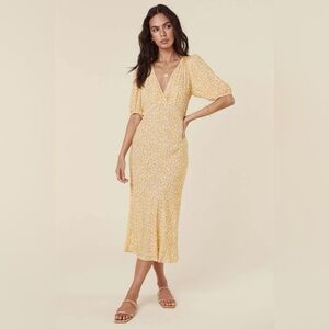 NWT Spell Mossy Bias-Cut Midi Dress-Lemonade Small